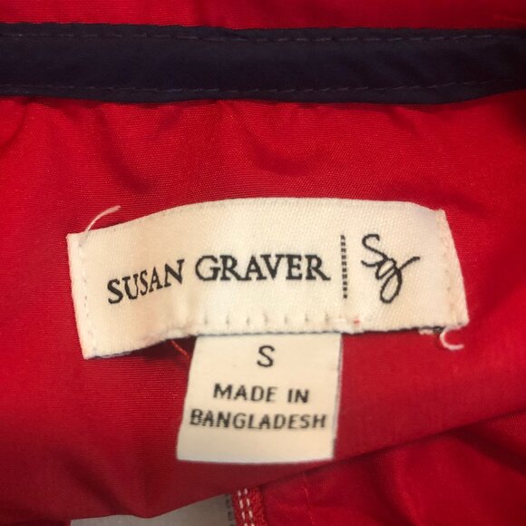 Susan Graver Red Lightweight Hooded Jacket - Size S - Picture 9 of 16